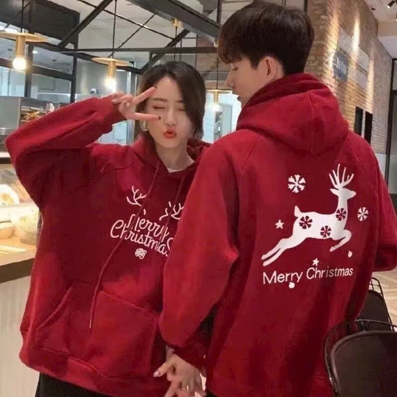 Ao Hoodie noel chất thun nỉ mềm mịn,form dưới 70kg,nón 2 lớp .logo in đẹp. M003