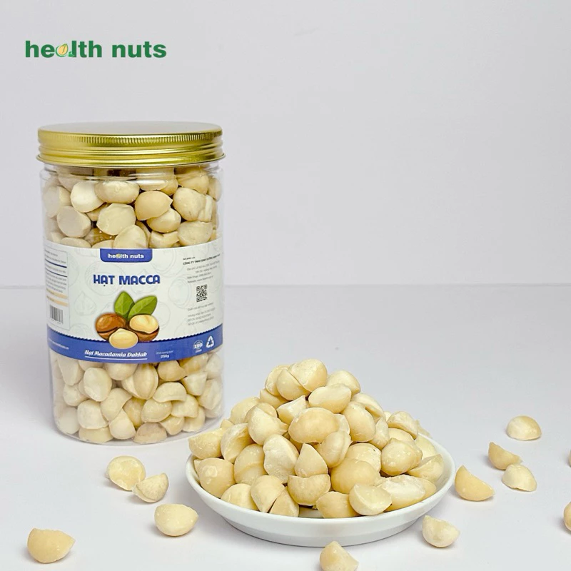 Nhân macca vỡ đôi ăn trực tiếp, làm bánh,làm sữa