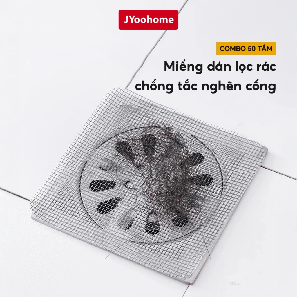 COMBO 50 Miếng Dán Lọc Rác Cống Nước JYoohome Lưới Dán Chống Tắc Nghẽn Thoát Nước Bồn Rửa Chén Bát