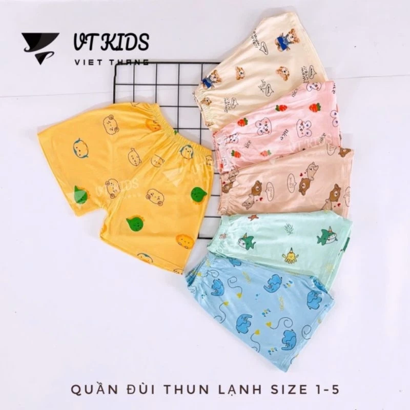 Quần Đùi Thun Lạnh Cho Bé Nhiều Họa Tiết Chất MỀM MÁT, RẺ