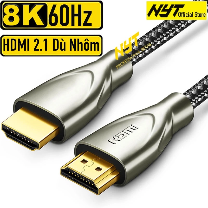 Cáp HDMI 2.1 Sợi Carbon Cao Cấp NYT Support HDR 8K@60Hz - BH 12T Chính Hãng