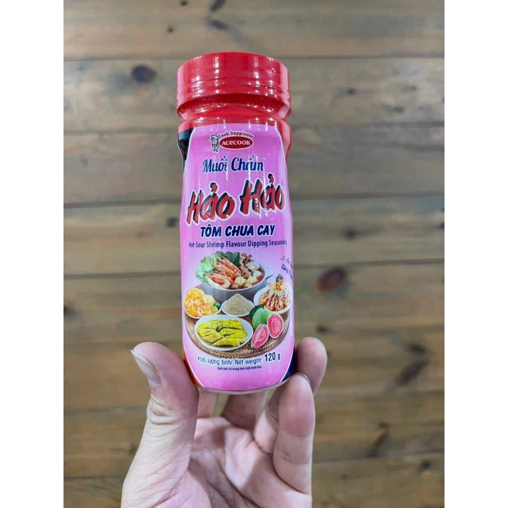 Muối chấm Hảo Hảo Tôm Chua Cay 120gr ( BAO BÌ MỚI),muối chấm quốc dân hộp 120g
