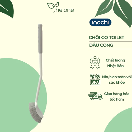 Chổi cọ toilet đầu cong inochi, thiết kế thông minh, đầu cước dễ dàng vệ sinh, cọ đa năng