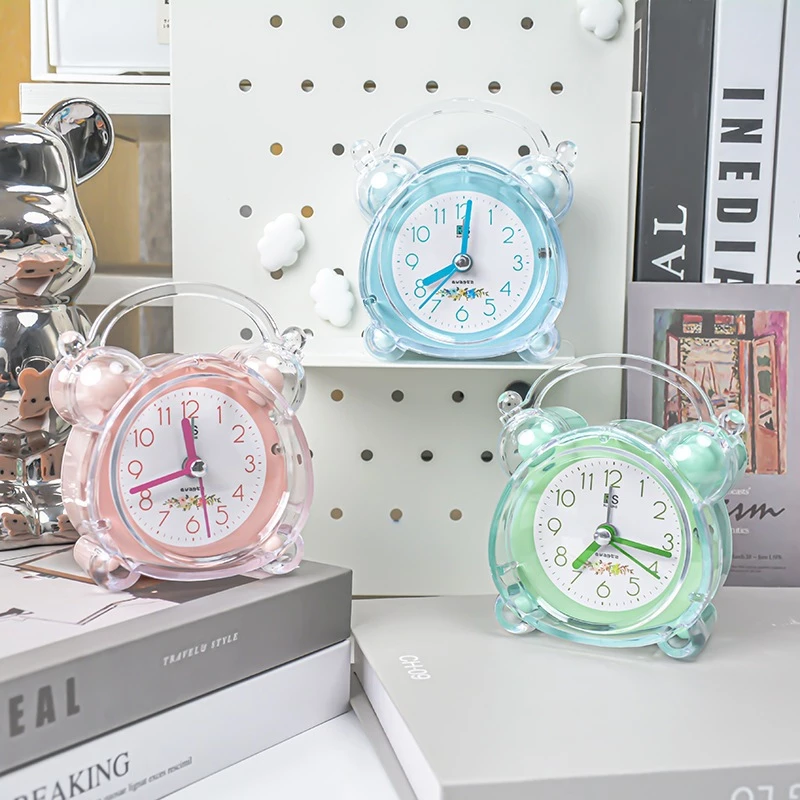 Đồng Hồ Báo Thức Để Bàn Mini Dễ Thương Kim Trôi Có Đèn NO1925