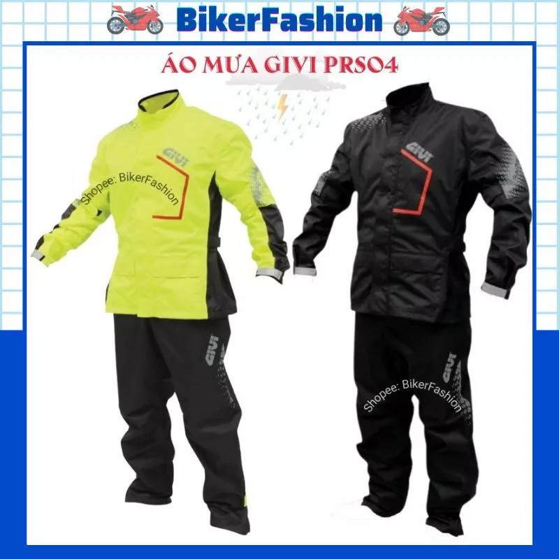 Áo Mưa Bộ GIVI PRS04 - Bộ Áo Quần Đi Mưa Cao Cấp Givi PRS04 Chính Hãng (Tặng Túi Đựng)