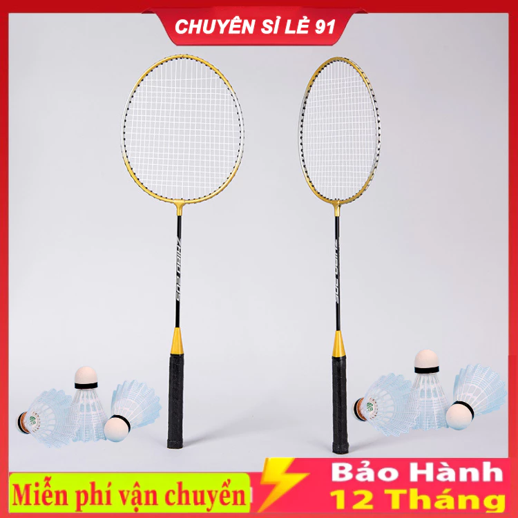 Bộ 2 cây vợt cầu lông ,tặng 3 quả cầu nhựa và bao đựng , Hàng Chính Hãng Chất Lượng Cao
