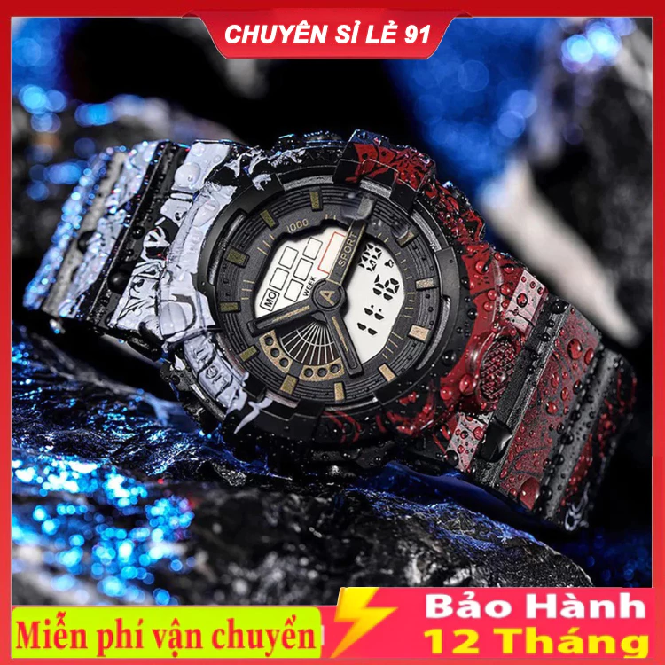 Đồng Hồ Thể Thao Đa Năng Chống Thấm Nước Họa Tiết Hoạt Hình One Piece
