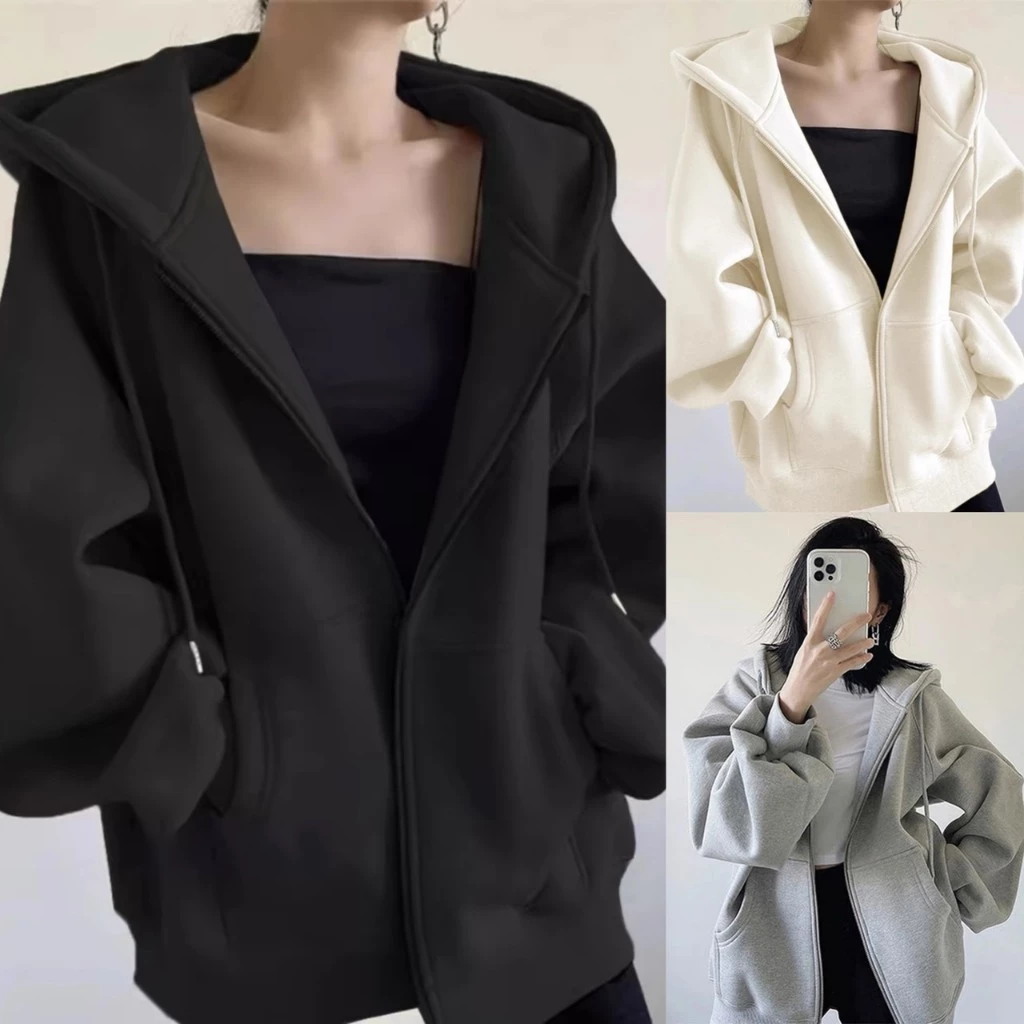 [NEW] CÓ TÚI TRONG Áo Khoác Nỉ Ngoại TRƠN FORM RỘNG Basic Thời Trang