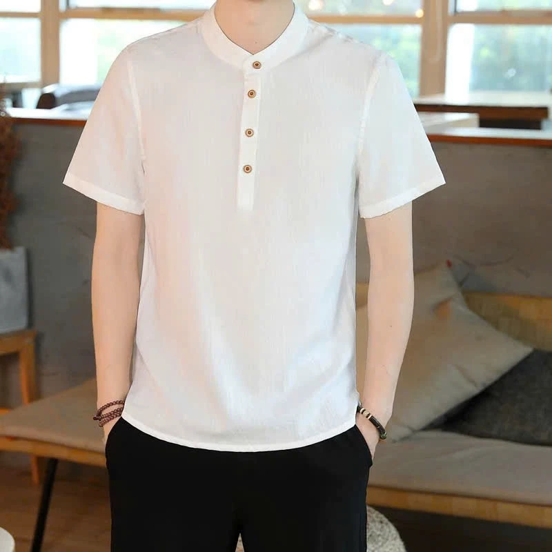 ÁO SƠ MI NAM CỔ TÀU THANH LỊCH SANG TRỌNG MẶC MÁT ĐŨI LINEN DÀY DẶN BỀN ĐẸP THEO THỜI GIAN- ÁO ĐŨI NAM SMN