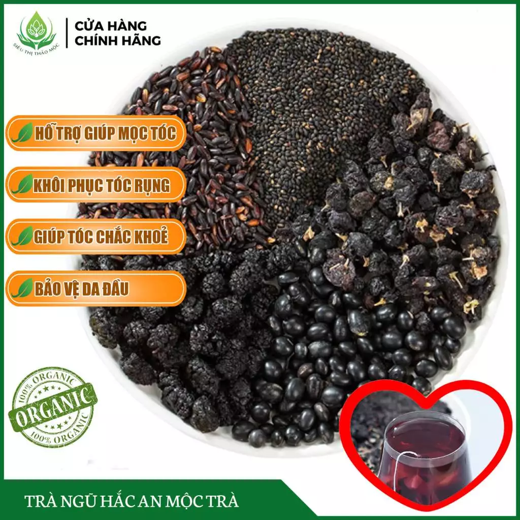 ✅[CHÍNH HÃNG] Trà Ngũ Hắc An Mộc Trà Giúp Mọc Tóc Nhanh Khoẻ Ngăn Rụng Tóc Đẹp Da Trắng Hồng