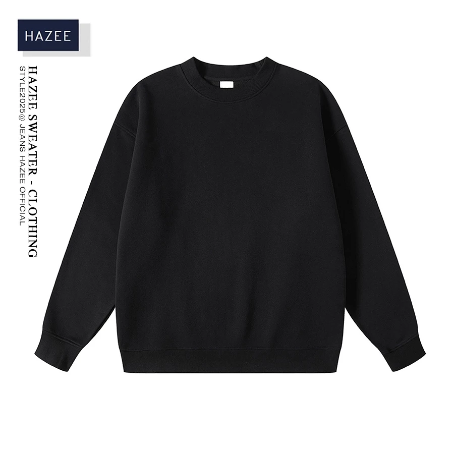Sweater Nỷ Dáng Rộng Nam Nữ Form Rộng Local Brand HAZEE Chất Cotton Nỉ Ngoại Hàng Xuất Cao Cấp Trơn Cổ Tròn Dài Tay