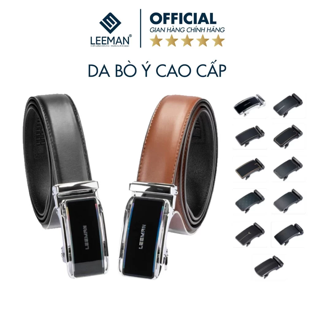 Thắt Lưng Nam Cao Cấp DL110 Chính Hãng LEEMAN Dây Nịt Da Bò Nhập Khẩu YTALY Thiết Kế Nam Tính Bền Bỉ