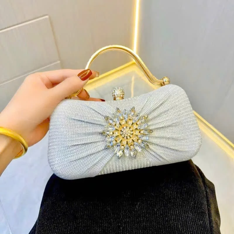 Cốp đeo chéo cầm tay đính đá tròn đi chơi đi tiệc siêu xinh 335