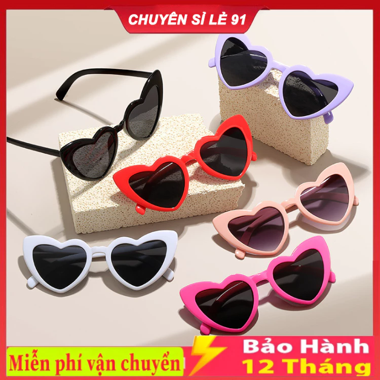 Kính Mát Hình Trái Tim Chống Tia uv400 Thời Trang Cho Nam Nữ