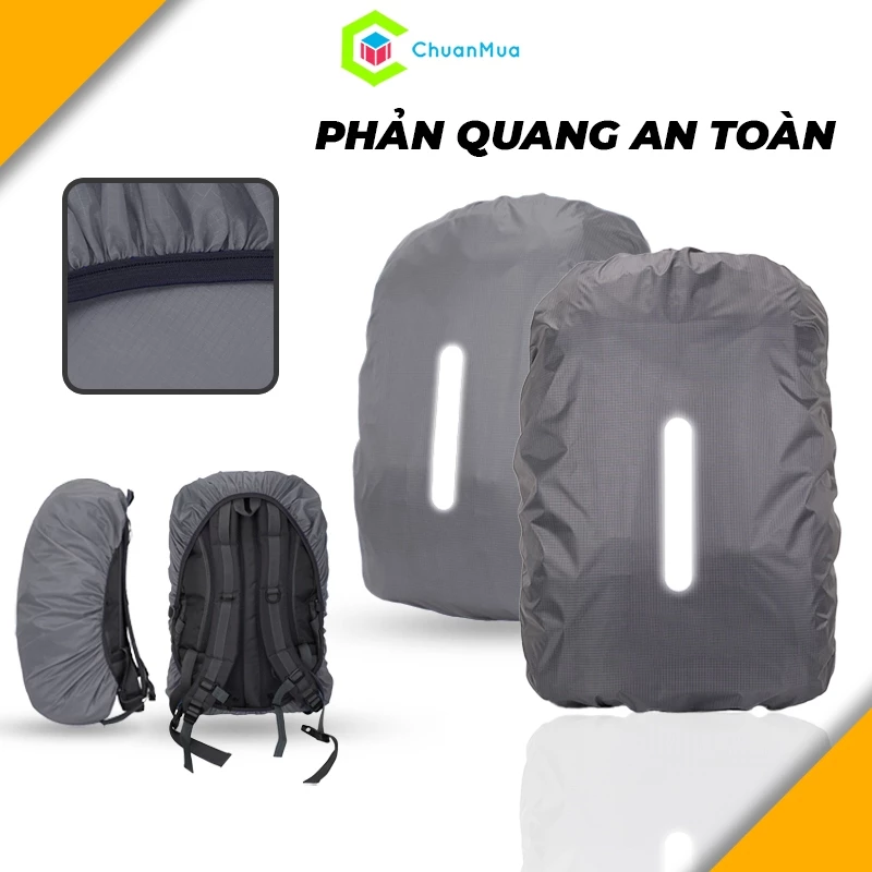 Túi Trùm Balo Đi Mưa Chống Nước Có Phản Quang ( Áo Trùm Balo Nhiều Size - Phụ Kiện Cắm Trại Du Lịch Leo Núi )