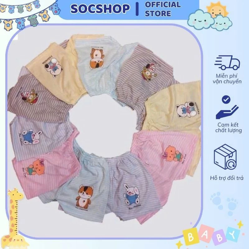 Quần chục đùi kẻ cotton (set5 chiếc)