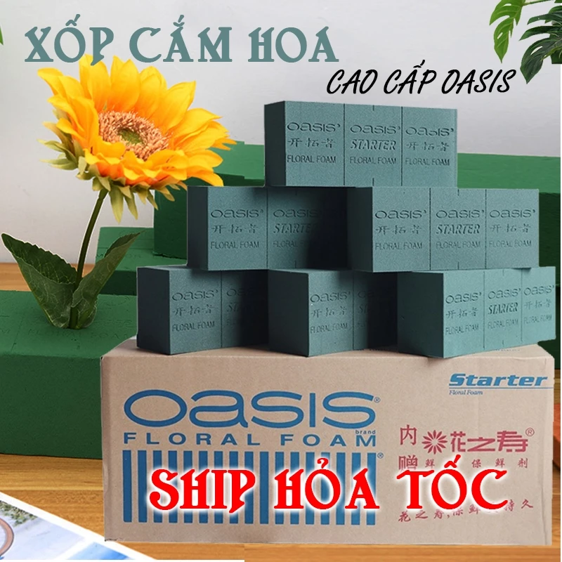 Xốp xanh cắm hoa cao cấp OASIS - ship hỏa tốc - hàng chính hãng loại 1 , dùng để cắm các loại hoa tươi