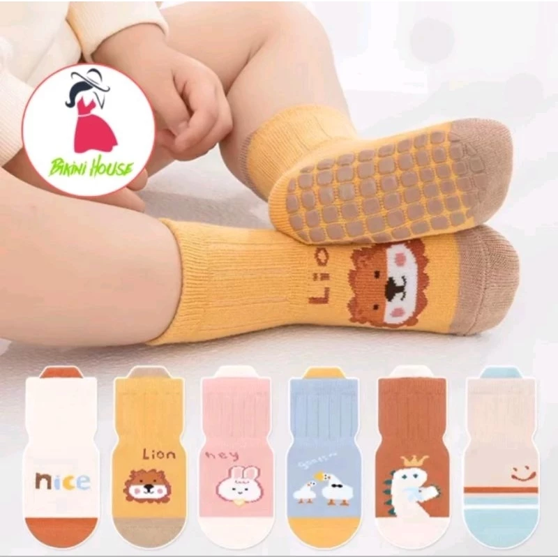 5 Đôi tất chống trượt kids socks hình thú đáng yêu cho bé