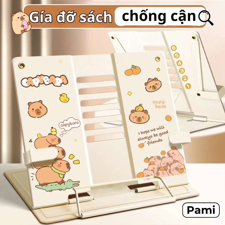 Giá Đỡ Sách Kim Loại Gấp Gọn, Kẹp Sách Điều Chỉnh Tư Thế Đọc, Chống Cận Thị, Họa Tiết Ngộ Nghĩnh