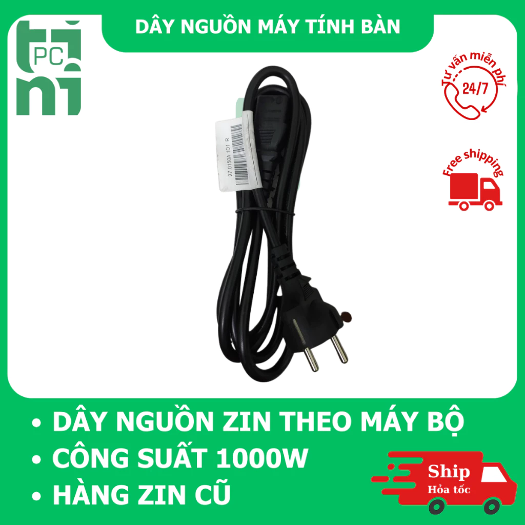 Dây Cáp Nguồn Máy Tính Bàn 1.5m-2m Hàng Zin Tháo Máy Dell HP Lenovo Chịu Tải Cao