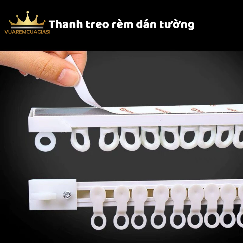 Thanh treo rèm dán tường chịu lực, không khoan tường, ray trượt tiện lợi treo rèm cửa vuaremcuagiasi