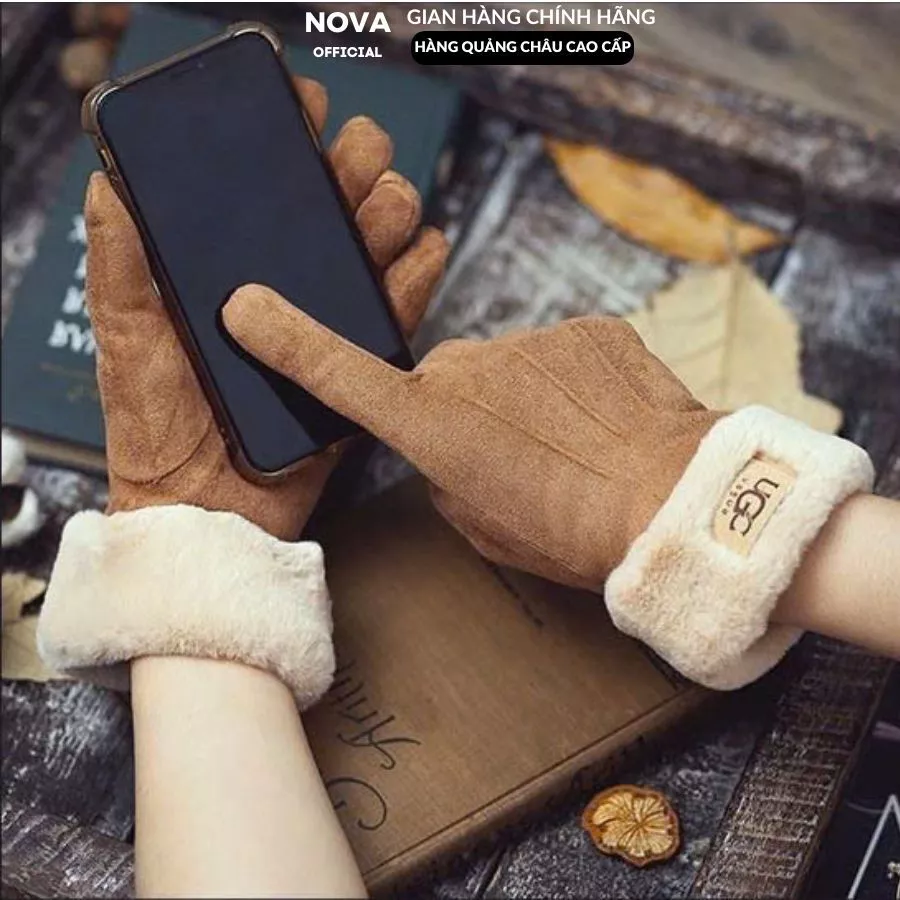 Găng tay vải nam nữ ,Bao tay NOVA lót nỉ thể thao chống trơn trượt ,Tất tay len mùa đông giữ ấm tốt