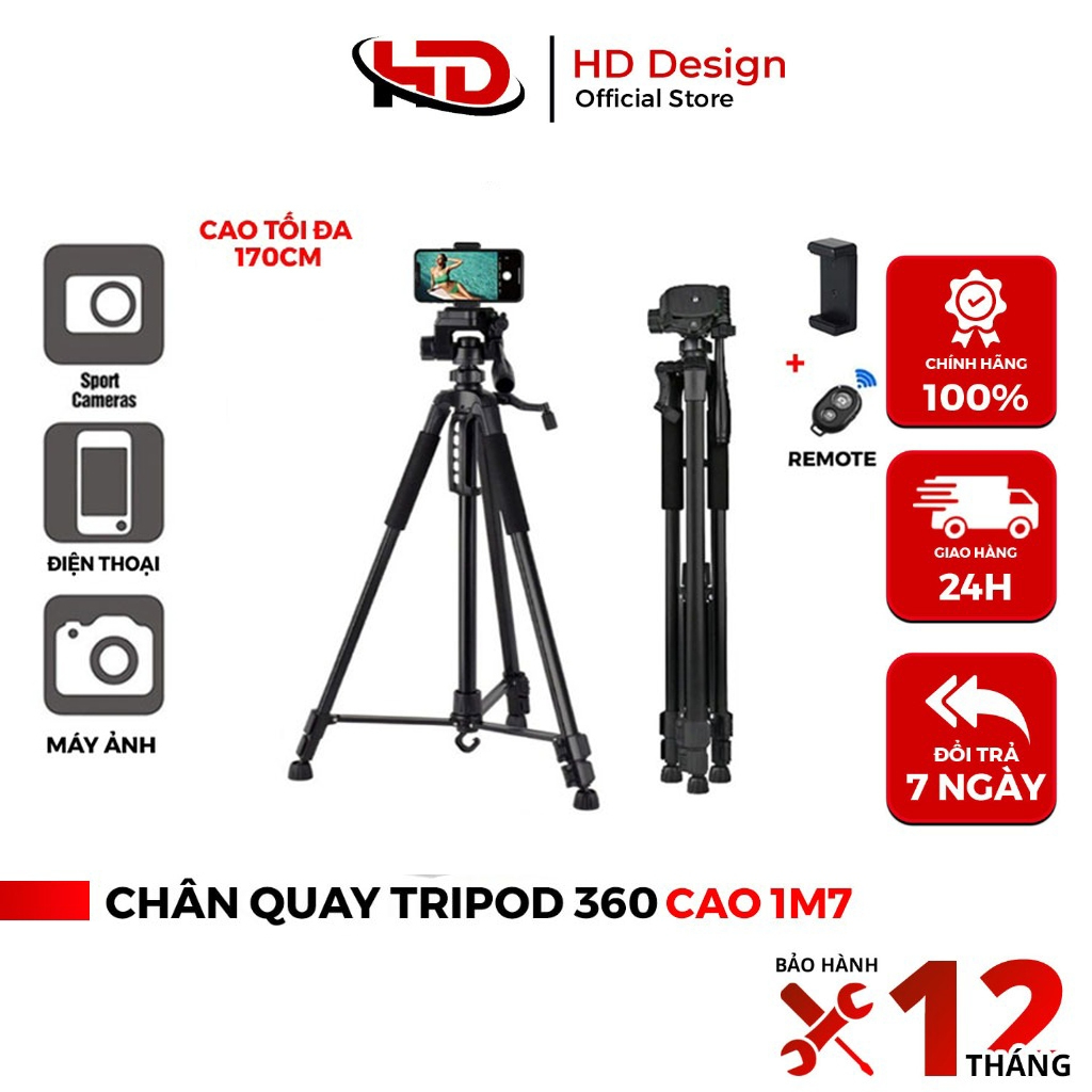 Chân Quay Máy Ảnh Điện Thoại Tripod 360° - Thiết Kế Chắc Chắn - Nhỏ Gọn Tiện…