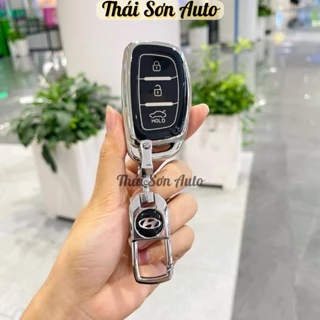 Ốp chìa khóa xe Hyundai I10, Elantra, Tucson TPU cao cấp viền bạc - Móc Khoá, Móc Khóa