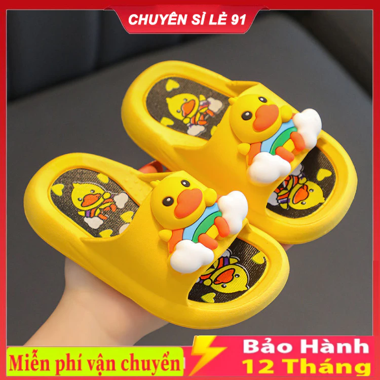 Dép Lê Vịt Vàng Khủng Long Cute , Siêu Êm Siêu Ôm Chân , Dành cho bé trai bé gái