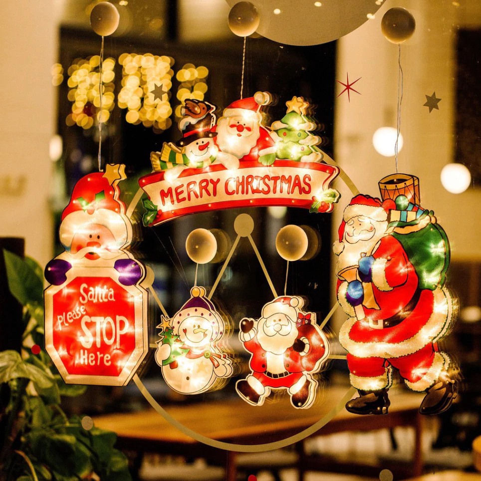 Đèn Led Treo Ngộ Nghĩnh Hình Tuần Lộc Ông Già Noel  Trang Trí Cây Thông Giáng Sinh DIDOOGLT