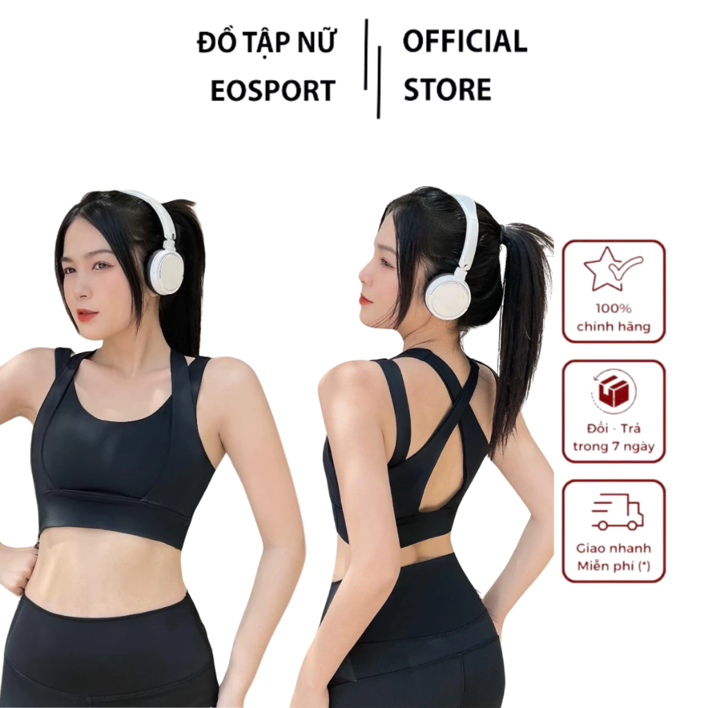 Áo Bra Thể Thao Nữ Dây Đan Chéo Lưng Có Mút Ngực Tập Yoga Gym Pickleaball Chất Vải Co Giãn Thoáng Khí (Ao13)