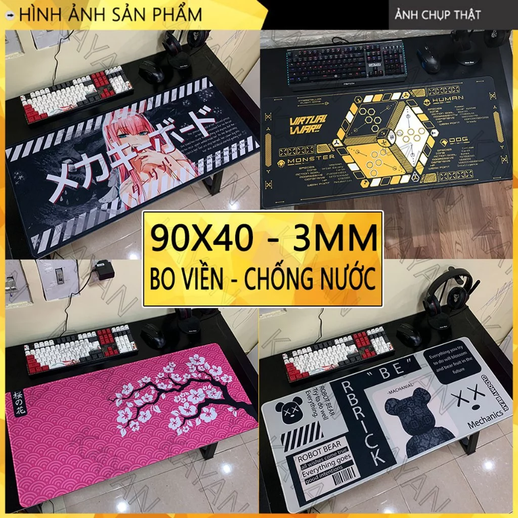 Bàn di chuột, lót chuột chống nước cỡ lớn 90x40cm dày 3mm