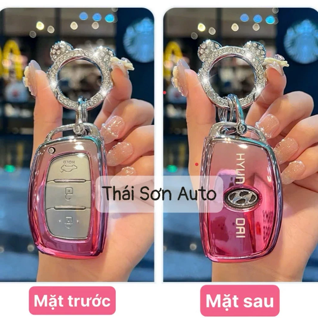 Ốp Bảo Vệ Chìa Khoá Hyundai i10, Tucson, Elantra, Creta, Venue, Stargazer - Chìa thông minh 3,4 nút - Màu Ombre