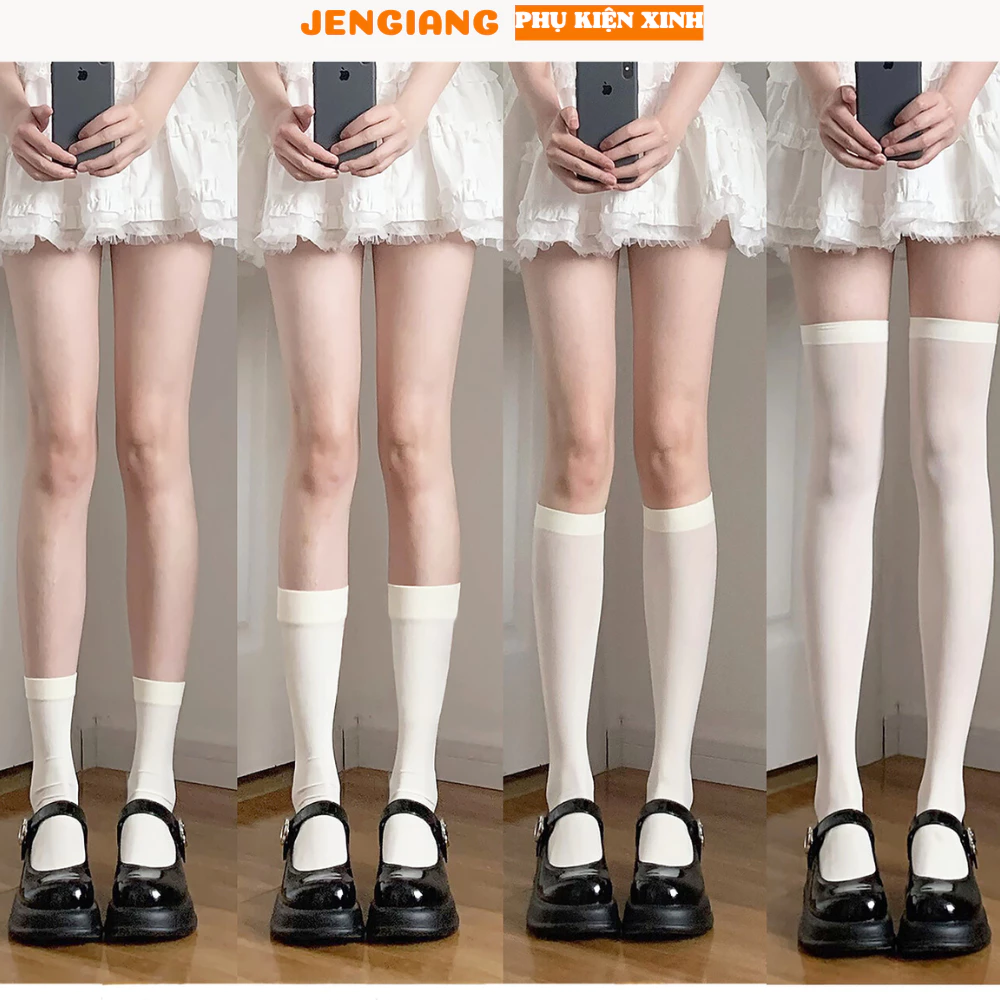 Tất nữ màu trơn lolita Jengiang cosplay phong cách học sinh Nhật Bản
