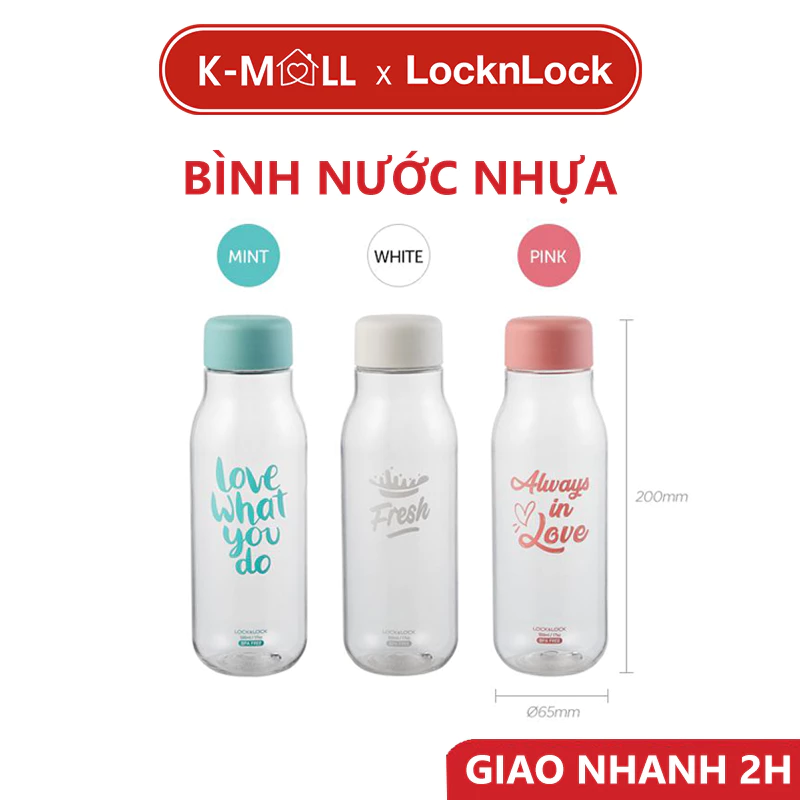 Bình nước Lock&Lock Milky dung tích 500ml/700ml nhựa PET BPA Free HAP654 HAP558 HAP559 - K-MALL