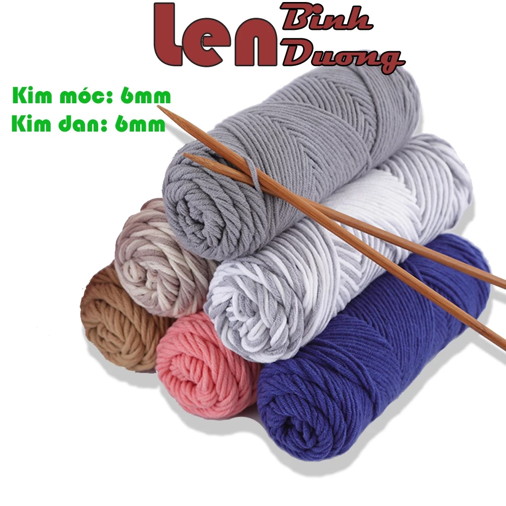 Len Cotton Love, Len Ống Chuyên Dùng Làm Khăn Quàng Cổ Cuộn 100g