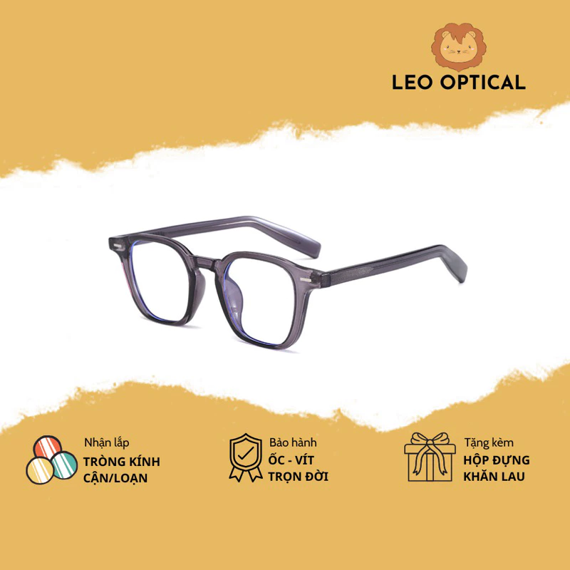 Kính mắt FERGUS x LEO OPTICAL vuông to dày nam tính YS9304