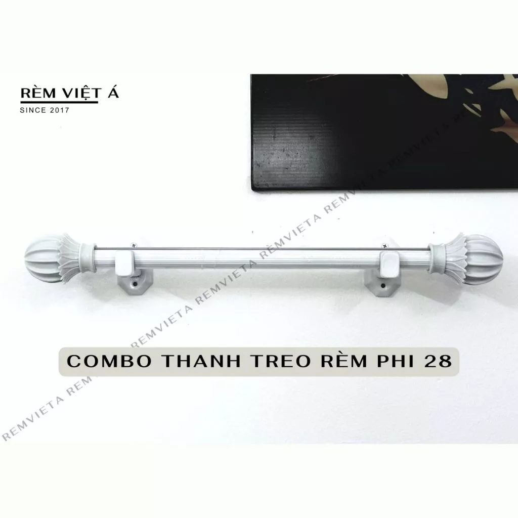 Combo Thanh Treo Rèm Chuyên Dụng, Size từ 1M - 1,8M + Set Phụ Kiện 4 chi tiết ( Tặng kèm ốc vít)