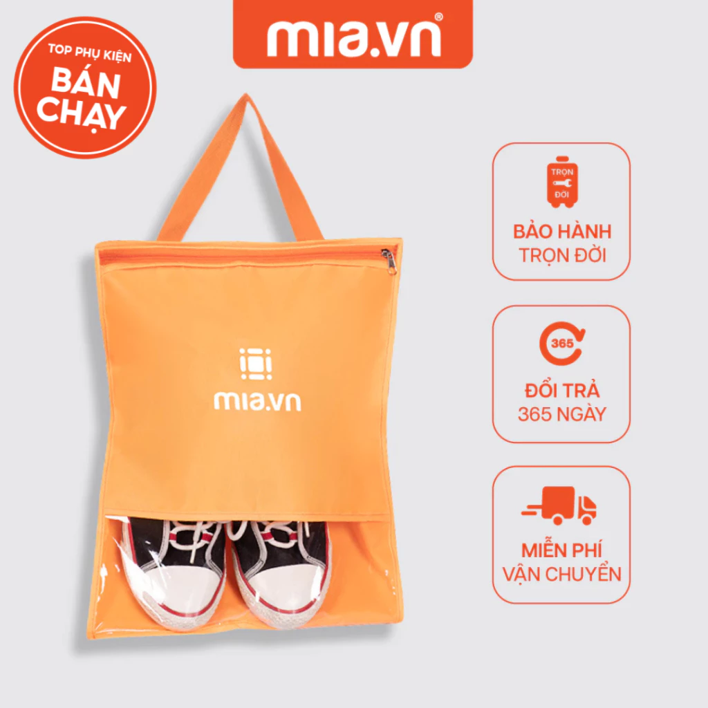 Túi Đựng Đa Năng Mia Pack-it shoes bag II S Orange - Quai xách tiện dụng du lịch đa năng, Hàng cao cấp chính hãng