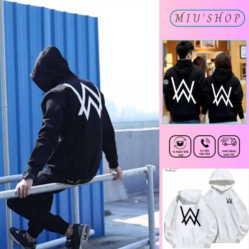 Áo Hoodie AlanWalker Form Rộng Phong Cách Đường Phố Hottrend, Chất Nỉ Bông Thời Trang Unisex