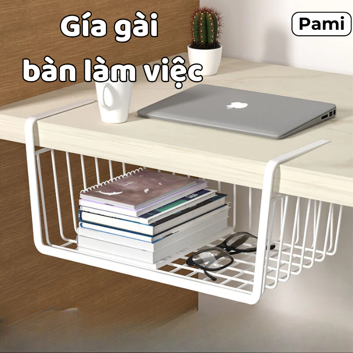 Khay Lưới Sắt Để Đồ Dưới Bàn Học, Bàn Làm Việc, Tủ Bếp - Kệ Khung Gài Siêu Gọn Gàng - Ngăn Kéo Size 33x23cm