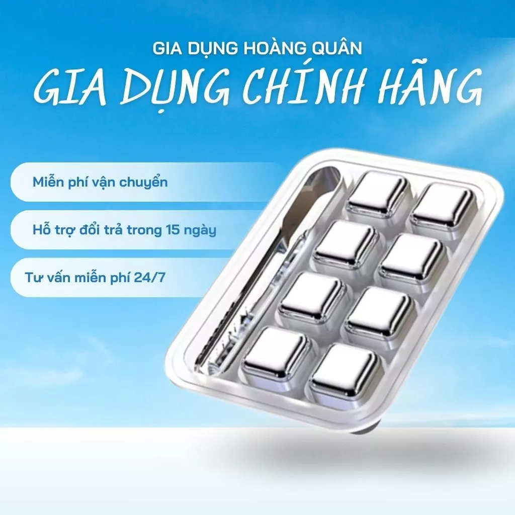 Đá Lạnh Vĩnh Cửu DIDOOGLT, Đá Inox Không Tan Làm Lạnh Đồ Uống Nhưng Không Tan Sử Dụng Lâu Dài, Tặng Kèm Kẹp Gắp