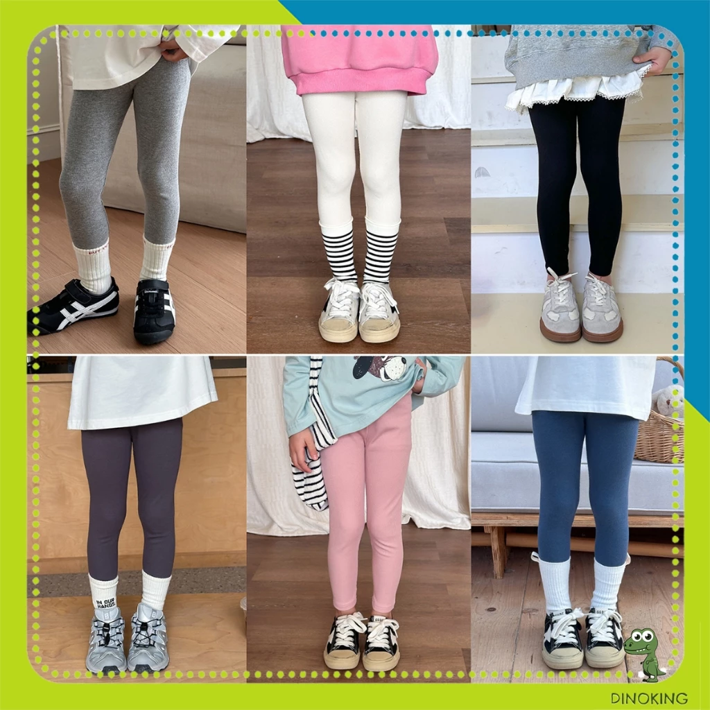 Quần legging bé gái DINOKING Quần dài cho bé thu đông chất thun tăm ôm chân cotton mềm mịn 2-8 tuổi QD30