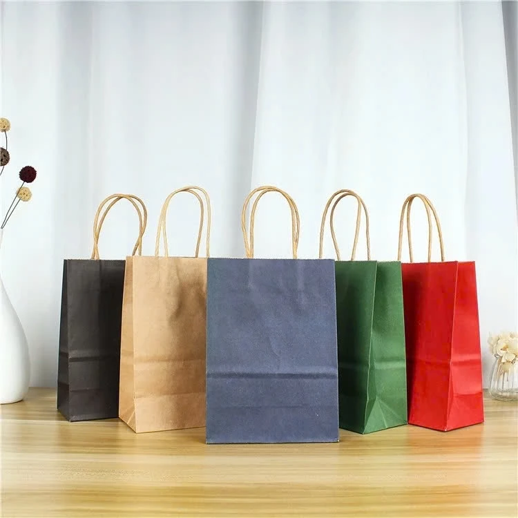 Túi Giấy Đựng Quà Giấy Kraft xanh rêu đỏ đô sang trọng đơn giản
