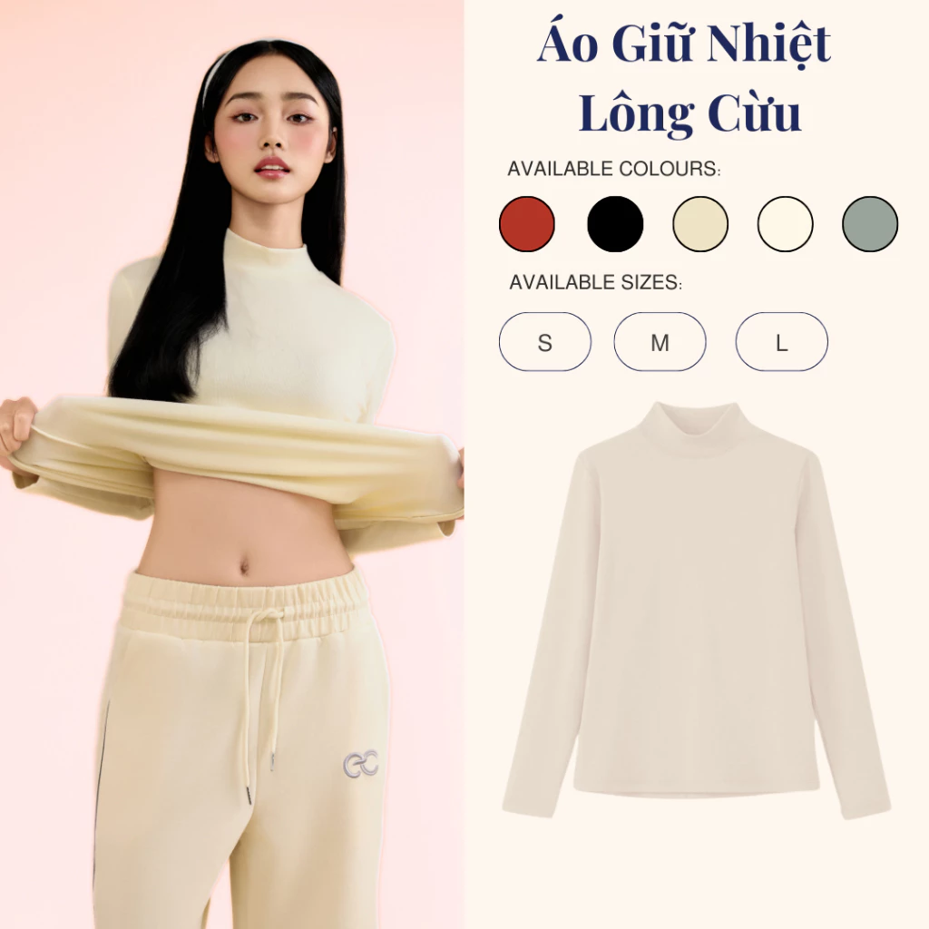 Áo Giữ Nhiệt ECOCHIC Lông Cừu Len Merino Cashmere Bông Sợi Tân Cương Chất Liệu Cao Cấp Siêu Ấm B089