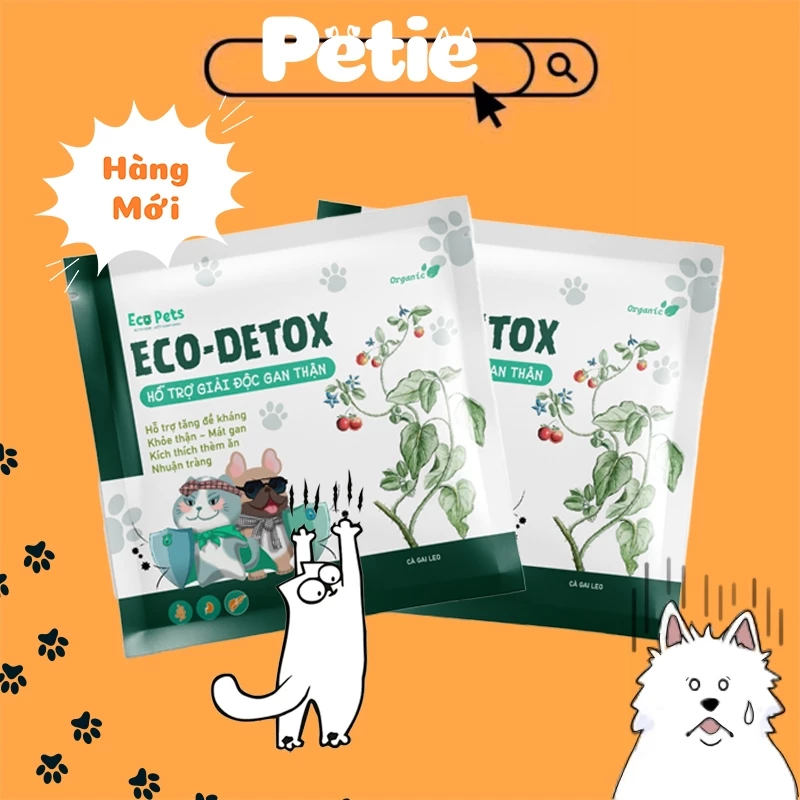 (HÀNG MỚI) Eco Detox Giải Độc Gan Thận Chó Mèo Gói 5g Ecopets – Eco-Iron Bổ Máu, Canxi Hữu Cơ