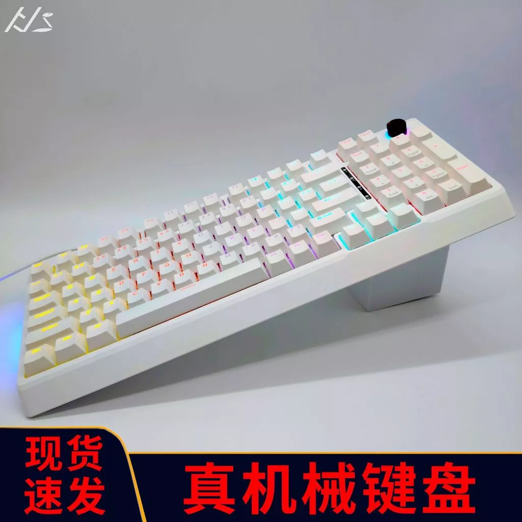 Bàn phím cơ trục đỏ 98 phím 18 chế độ led có nút điều chỉnh âm thanh