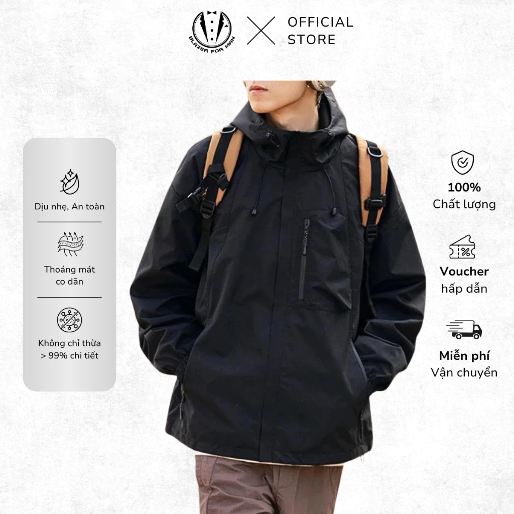 Áo Khoác Gió Chống Nắng Nam Nữ TUTO5 Menswear Cản Tia UV UPF50+ Thông Hơi Thoáng Mát Chống Nước KG01