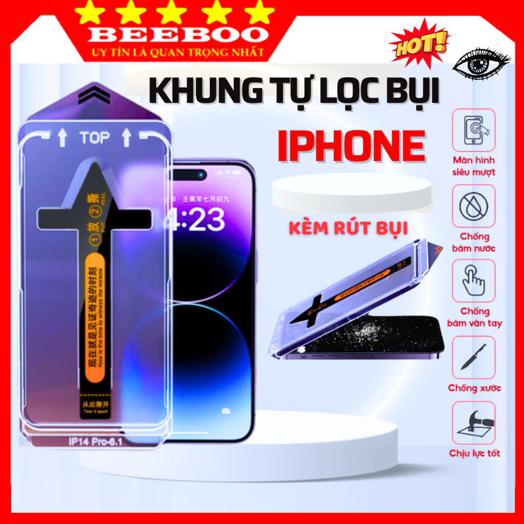 Cường Lực Chống Nhìn Trộm Khung Tự Lấy Bụi Cho Iphone 18 17 Pro Max 17 Air 16 Plus 15 14 13 12 Pro Max 11 XsMax XXr