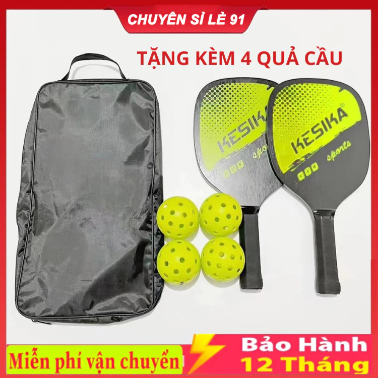 ( T700 PRO CARBON ) Bộ 2 Vợt Và 4 Quả Bóng Pickleball Kèm Phụ Kiện Thể Thao